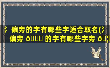 氵偏旁的字有哪些字适合取名(氵偏旁 🕊 的字有哪些字旁 🦟 的字)